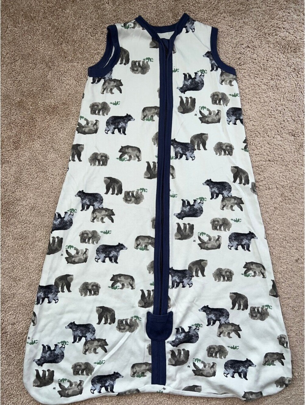 organic Burt's Bees sleep sack L bear print